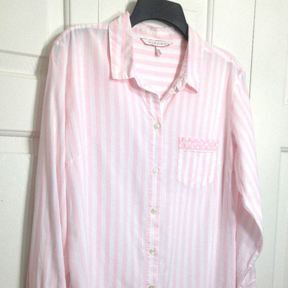 Victoria's Secret Other - VICTORIA'S SECRET Pink & White Stripe Sleep Shirt
